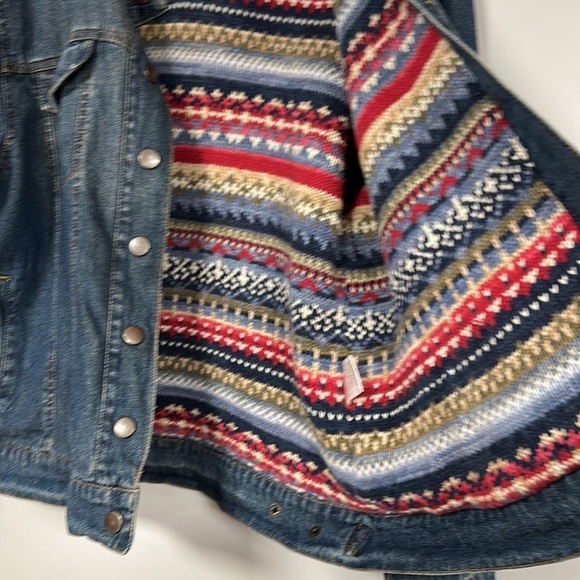 Tiara International Jackets & Blazers - Vintage Tiara International Denim Jacket Lined with Sweater Material Size L, 90s
